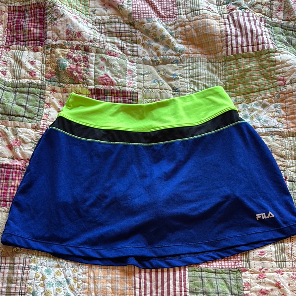 Fila Blue and Neon Green Skirt